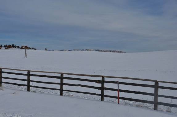 Paisagem completamente tomada pela neve na saída do Zion National Park, em Utah, nos Estados Unidos